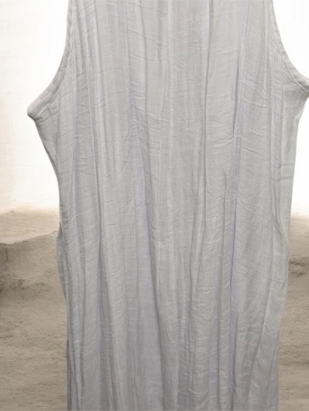 Mlle Gabrielle White Sleeveless Dress with Gold Accent